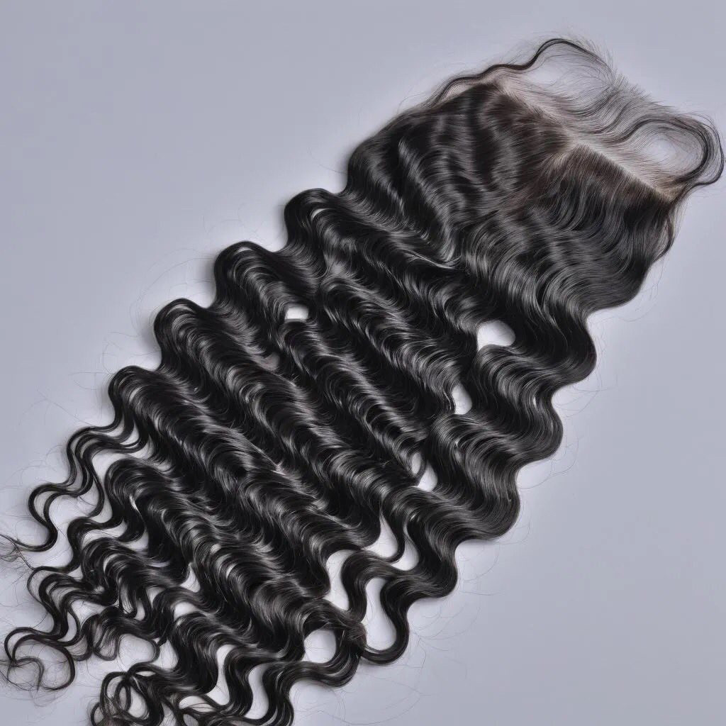 Human Hair Deep Wave Closure
