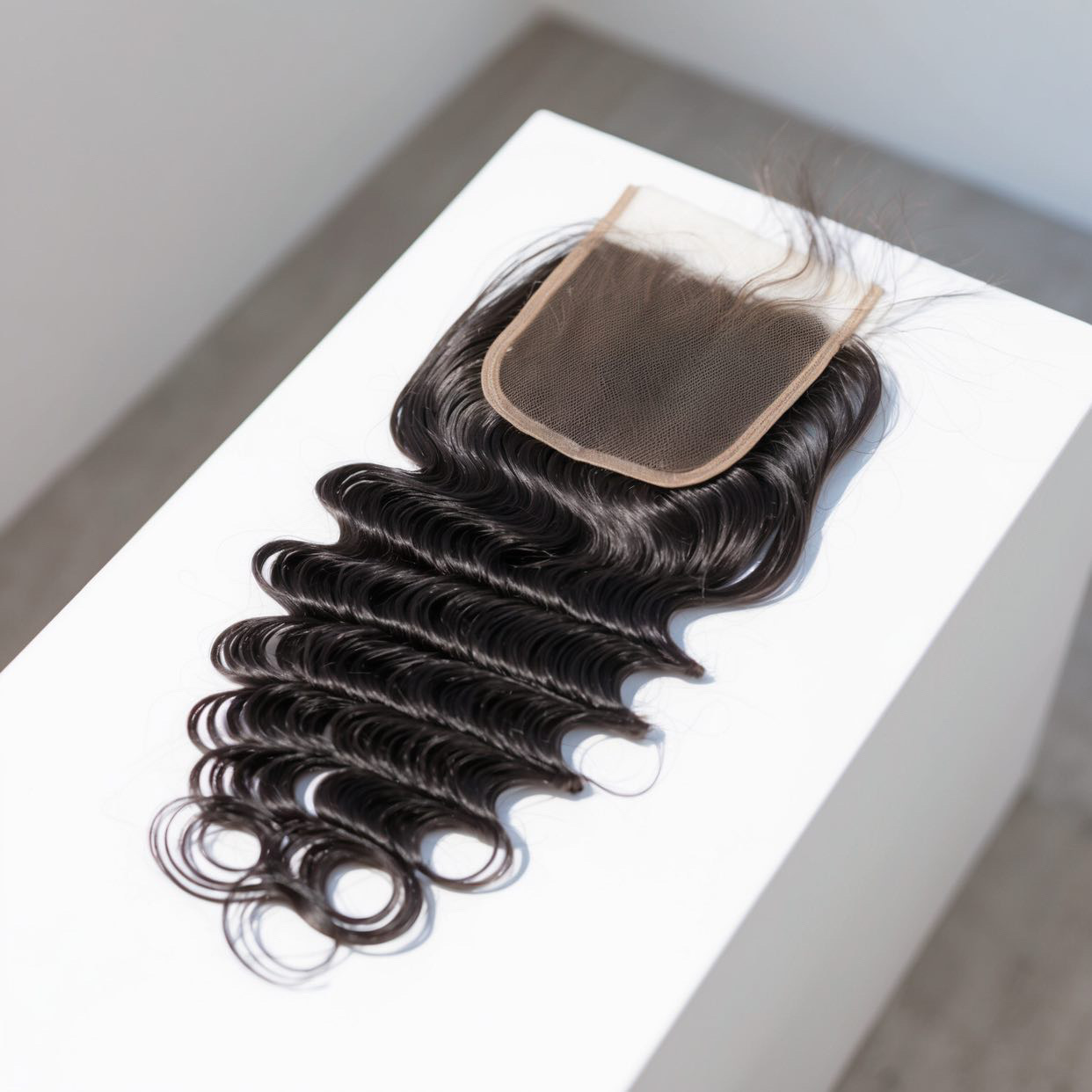 Human Hair Deep Wave Closure