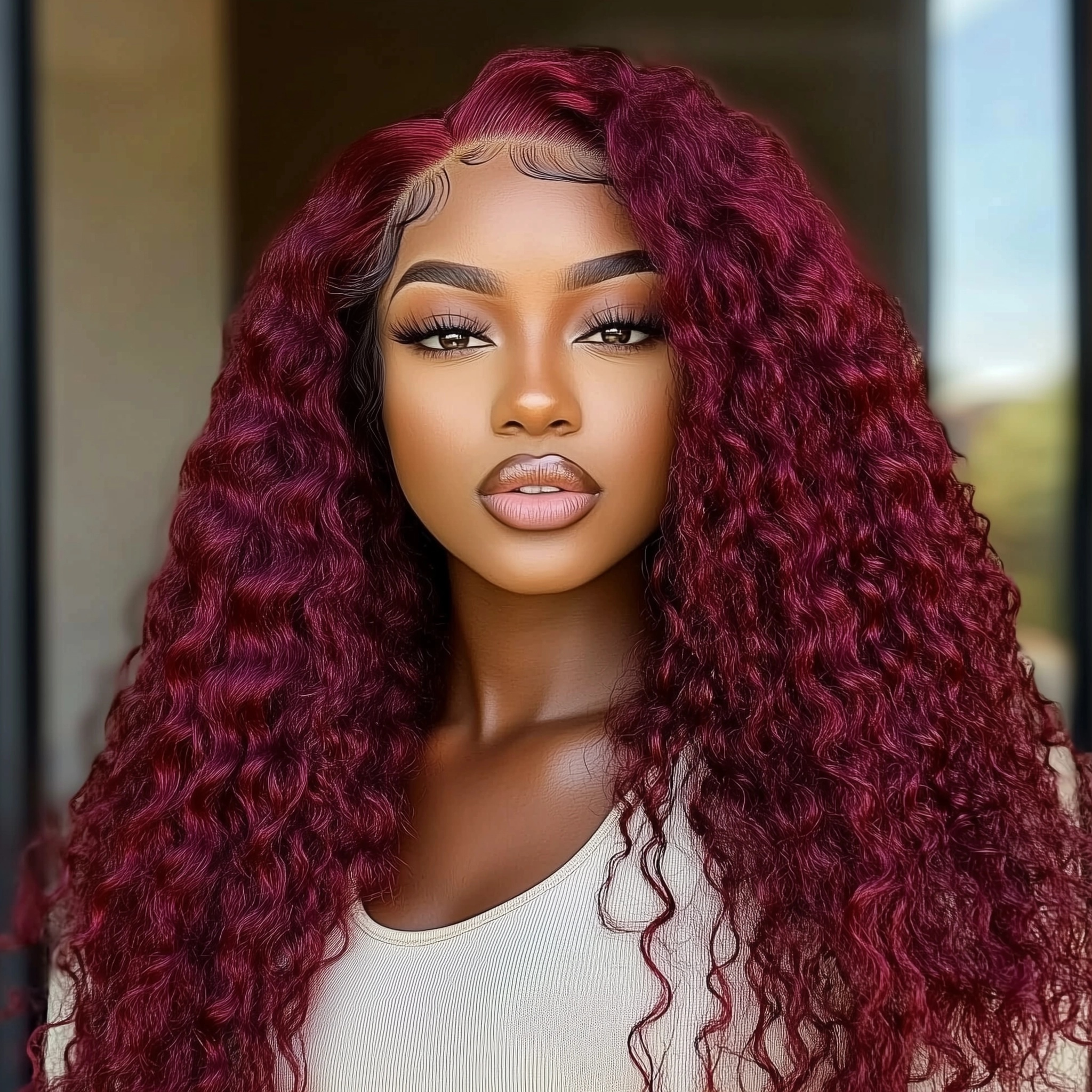 Burgundy 13x4 HD lace Wigs
