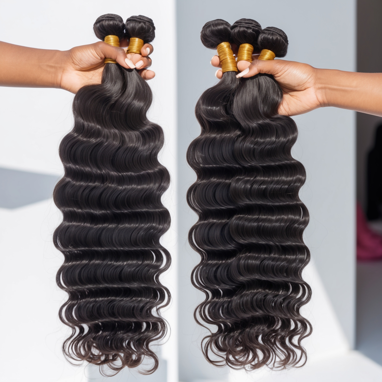 Human Hair Water wave Curl Bundles